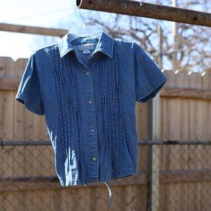 Vintage Stonebridge Petites | Denim Short Sleeve
